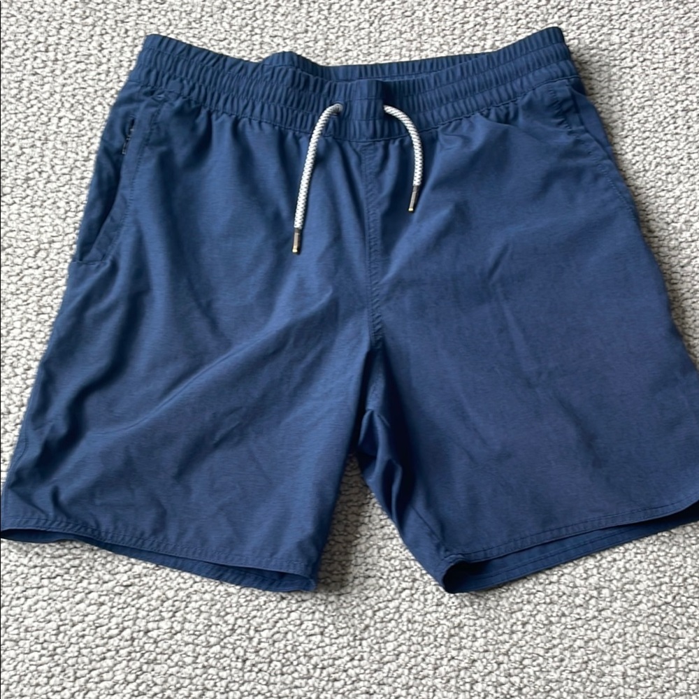 Blue Athletic Shorts with Adjustable Waistband